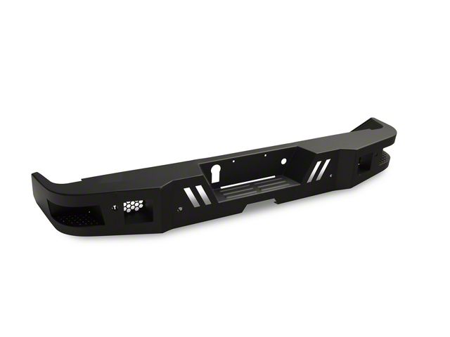 Armour Rear Bumper with LED Lights; Black (14-21 Tundra)