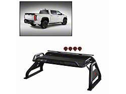 Atlas Roll Bar with 7-Inch Red Round LED Lights; Black (07-25 Tundra)