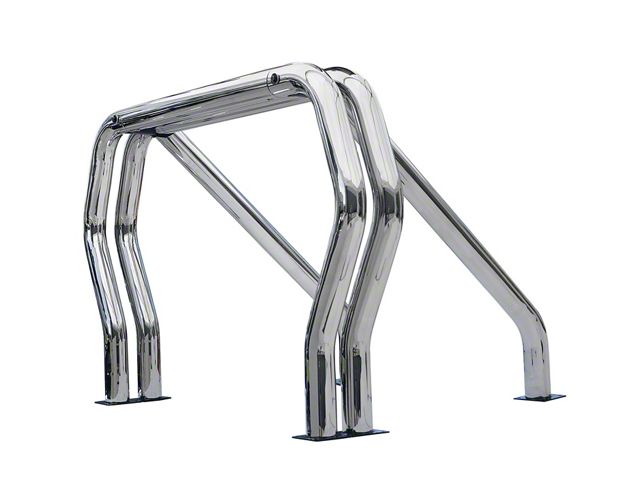 Go Rhino Double Bar/Single Kicker Bed Bar; Chrome (07-24 Tundra)