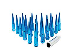 Blue Spike Lug Nut Kit; 14mm x 1.5; Set of 24 (22-25 Tundra)