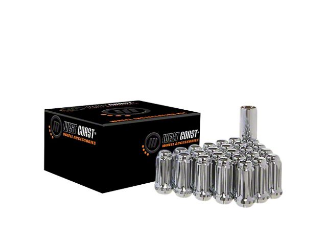 Chrome Acorn Spline Lug Nuts; M14x1.5; Set of 20 (07-21 Tundra)