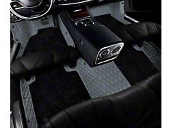 Double Layer Diamond Front and Rear Floor Mats; Base Layer Gray and Top Layer Black (22-24 Tundra CrewMax)