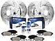 Drilled and Slotted 5-Lug Brake Rotor, Pad, Brake Fluid and Cleaner Kit; Front and Rear (07-21 Tundra)