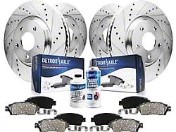 Drilled and Slotted 5-Lug Brake Rotor, Pad, Brake Fluid and Cleaner Kit; Front and Rear (07-21 Tundra)