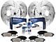 Drilled and Slotted 5-Lug Brake Rotor, Pad, Brake Fluid and Cleaner Kit; Front and Rear (07-21 Tundra)