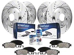 Drilled and Slotted 6-Lug Brake Rotor, Pad, Brake Fluid and Cleaner Kit; Front and Rear (07-21 Tundra)