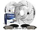 Drilled and Slotted 5-Lug Brake Rotor and Pad Kit; Rear (07-21 Tundra)