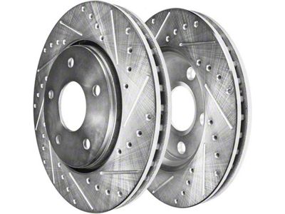 Drilled and Slotted 5-Lug Rotors; Rear Pair (07-21 Tundra)