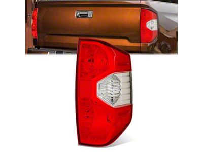 Factory Style Tail Light; Chrome Housing; Dark Red Lens; Passenger Side (14-21 Tundra)