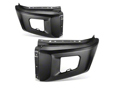 Front Bumper End Caps without Parking Sensor Holes; Black (14-21 Tundra)