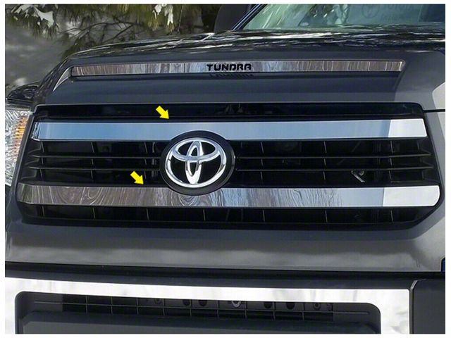 Front Grille Accent Trim; Stainless Steel (14-21 Tundra)