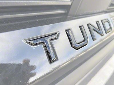 Front Grille Letter Inserts; Forged Carbon Fiber (22-24 Tundra)