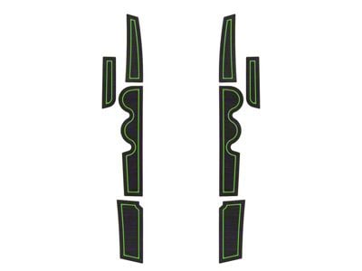 Front Side Door Pocket Foam Inserts; Black/Green (07-21 Tundra)