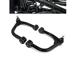 Front Upper Control Arms for 2 to 4-Inch Lift; Black (07-21 Tundra)