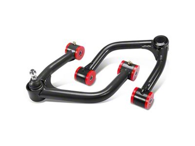 Front Upper Control Arms for 2 to 4-Inch Lift; Black/Red (07-21 Tundra)