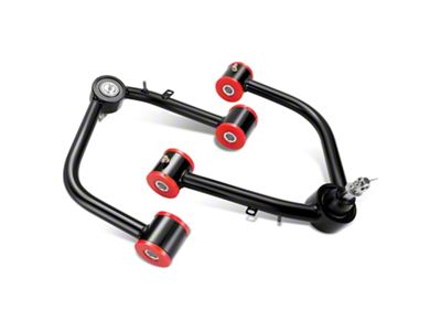 Front Upper Control Arms for 2 to 4-Inch Lift; Black/Red (22-25 Tundra)