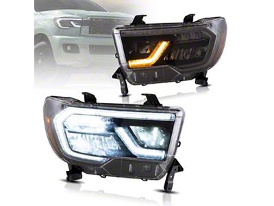 Full LED Headlights; Black Housing; Clear Lens (07-13 Tundra)