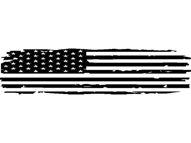 Full Rear Glass Tattered Flag Decal; Gloss Black (07-24 Tundra w/ Stationary Rear Window)