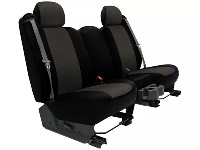 Genuine Neoprene Custom 1st Row Bucket Seat Covers; Charcoal/Black (22-25 Tundra)