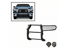 Grille Guard with 7-Inch Black Round LED Lights; Black (07-21 Tundra, Excluding Limited & Platinum)