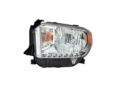 CAPA Replacement Halogen Headlight; Chrome Housing; Clear Lens; Driver Side (14-17 Tundra w/ Factory Halogen Headlights)