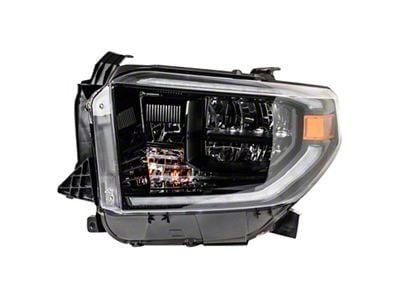 Headlight; Black Housing; Clear Lens; Driver Side (19-21 Tundra w/ LED Daytime Running Lights)