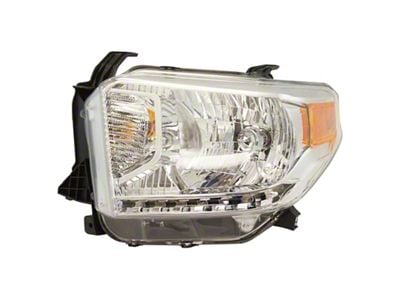 Headlight; Chrome Housing; Clear Lens; Driver Side (14-17 Tundra)