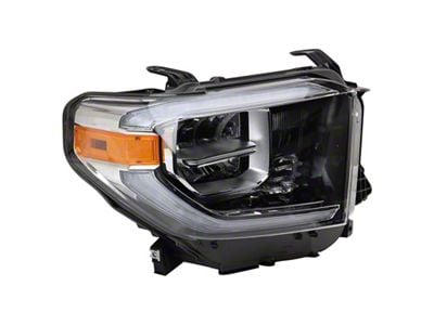 Headlight; Chrome Housing; Clear Lens; Passenger Side (18-21 Tundra w/ Factory LED Headlights)