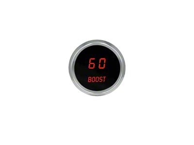 LED Analog Bargraph Boost Gauge with Chrome Bezel; 2-1/16-Inch; Red; 0-60 PSI (Universal; Some Adaptation May Be Required)