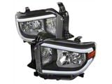 LED Bar Factory Style Headlights; Matte Black Housing; Clear Lens (14-21 Tundra w/ Factory Halogen Headlights)