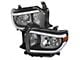 LED Bar Factory Style Headlights; Matte Black Housing; Clear Lens (14-21 Tundra w/ Factory Halogen Headlights)