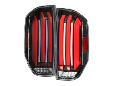 LED Tail Lights; Gloss Black Housing; Clear Lens (14-21 Tundra)