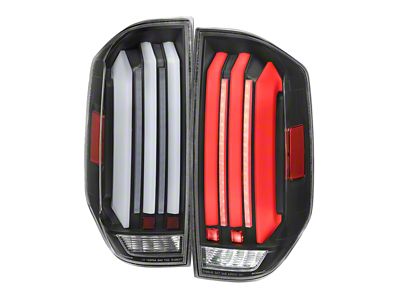 LED Tail Lights; Matte Black Housing; Clear Lens (14-21 Tundra)