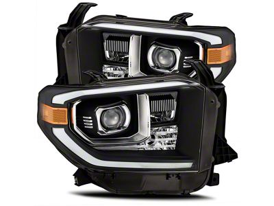 AlphaRex LUXX-Series LED Projector Headlights; Black Housing; Clear Lens (14-21 Tundra w/ Factory Halogen Headlights)