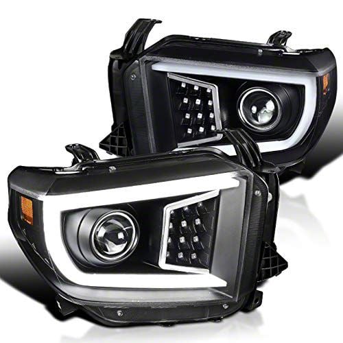 Tundra Projector Headlights with Sequential Turn Signals; Matte Black ...