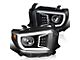 Projector Headlights with Sequential Turn Signals; Matte Black Housing; Clear Lens (14-21 Tundra w/ Factory Halogen Headlights)