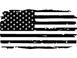 Moonroof Tattered Flag Decal; Matte Black (07-25 Tundra)