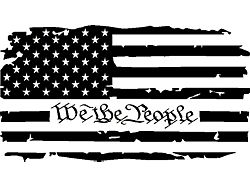 Moonroof Tattered We The People Flag Decal; Matte Black (07-24 Tundra)