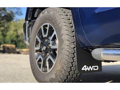 Mud Flaps with White 4x4 Logo; Front (14-21 Tundra)