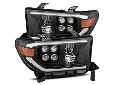 AlphaRex NOVA-Series LED Projector Headlights; Alpha Black Housing; Clear Lens (07-13 Tundra w/o Level Adjuster)