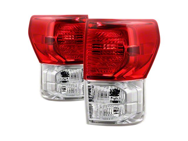 OE Style Tail Lights; Chrome Housing; Red/Clear Lens (10-13 Tundra)