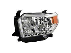 OEM Style Headlight; Chrome Housing; Clear Lens; Driver Side (14-17 Tundra w/o Level Adjuster; 2018 Tundra SR, SR5)