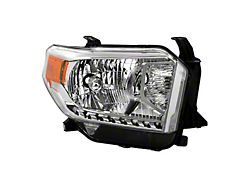 OEM Style Headlight; Chrome Housing; Clear Lens; Passenger Side (14-17 Tundra w/o Level Adjuster; 2018 Tundra SR, SR5)