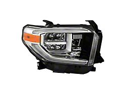 OEM Style Headlight; Chrome Housing; Clear Lens; Passenger Side (18-20 Tundra w/ Factory LED Headlights)