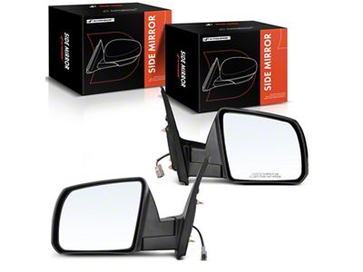 Power Heated Manual Folding Mirrors; Black (07-13 Tundra w/ Cold Climate Package)