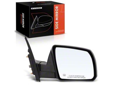 Powered Heated Manual Folding Mirror; Passenger Side; Black (07-13 Tundra w/ Cold Climate Package)