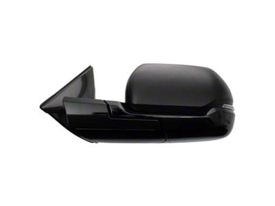 Powered Heated Mirror with Turn Signal and Blindspot; Textured Black; Driver Side (22-23 Tundra)