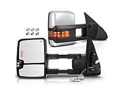 Powered Heated Towing Mirrors with Blind Spot Detection and Turn Signal; Chrome (07-21 Tundra)