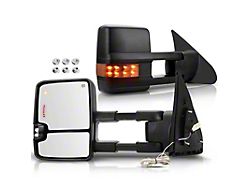 Powered Heated Towing Mirrors with Blind Spot Detection and Turn Signal; Textured Black (07-21 Tundra)