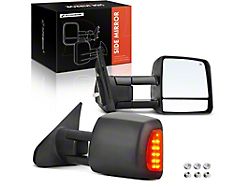 Powered Heated Towing Mirrors with Running Light and Turn Signal; Textured Black (07-21 Tundra)